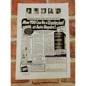 1951 - Now You Can Be A‎ Crackerjack at Auto Repairs - Original Vtg PRINT AD